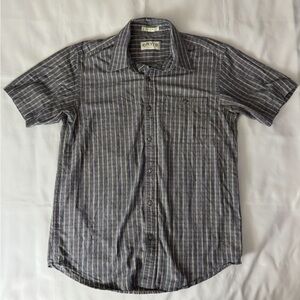 Orvis Striped Short Sleeve Button Down Shirt - Gray Multi